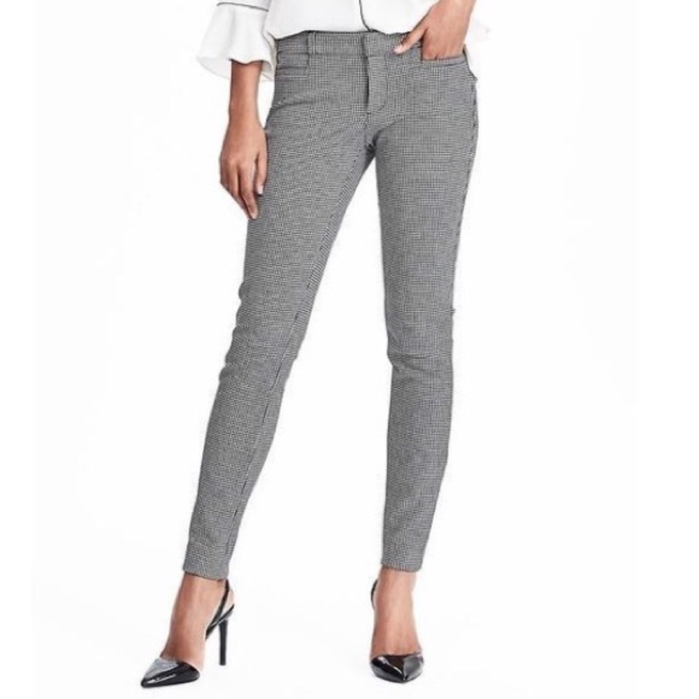 Houndstooth sloan banana republic pants crop fit